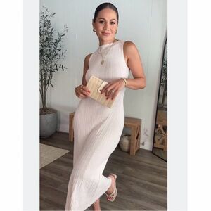 A New Day Rib Knit Sleeveless Midi Dress